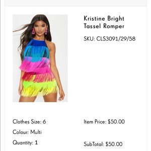 Kristine Bright Tassel Romper